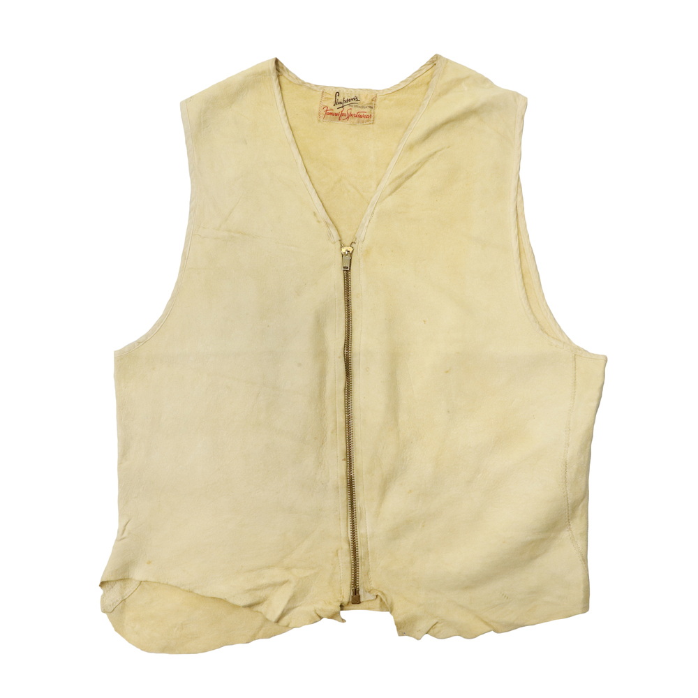 Vintage 40s Simpson's Leather Zip-Up Vest Size N/A